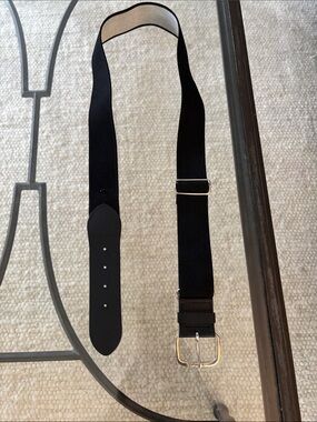 Kids Adjustable Black Elastic Belt with Silver Buckle/ Baseball/Softball